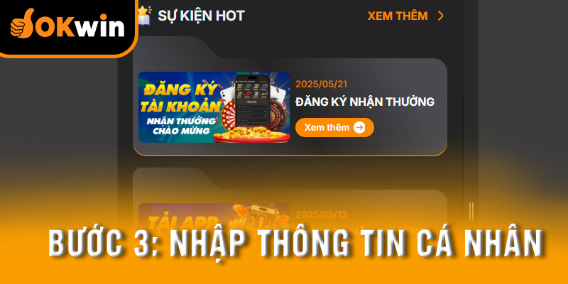 Điền dữ liệu cá nhân vào biểu mẫu