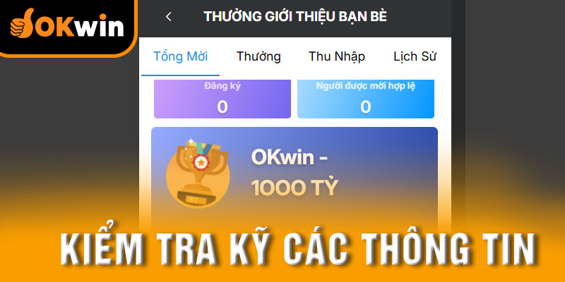 Kiểm tra kỹ các thông tin chính xác