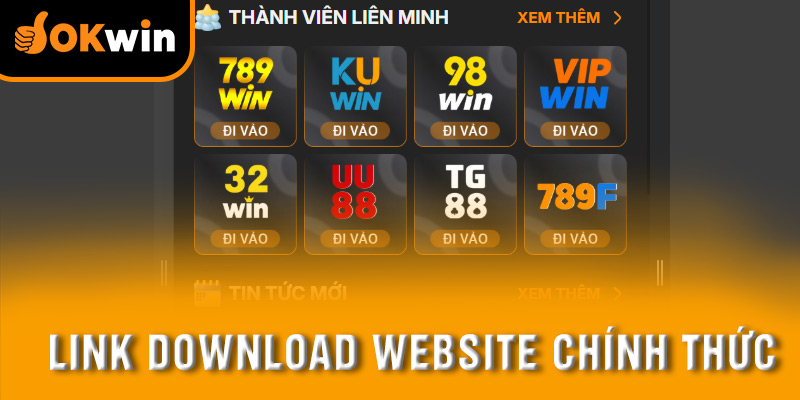 Tải link xuống từ website chính thống